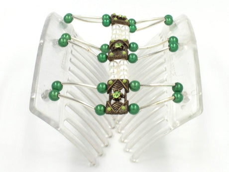 African Butterfly Thick Hair Comb - Flowers Clear 62