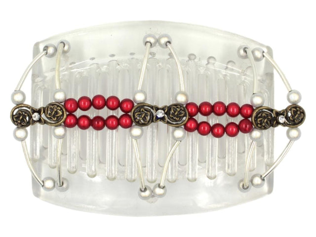 African Butterfly Thick Hair Comb - Flowers Clear 64