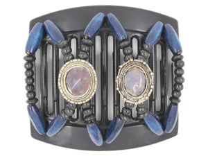 African Butterfly Thick Hair Comb - Gemstone Black 34