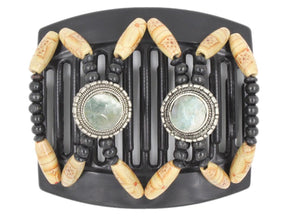 African Butterfly Thick Hair Comb - Gemstone Black 48