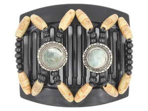 African Butterfly Thick Hair Comb - Gemstone Black 48