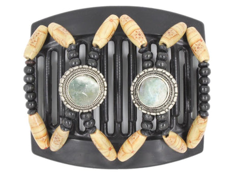 African Butterfly Thick Hair Comb - Gemstone Black 48