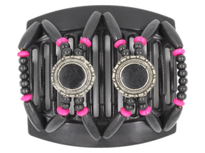 African Butterfly Thick Hair Comb - Gemstone Black 52