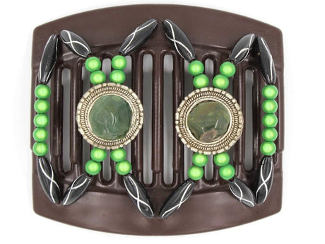 African Butterfly Thick Hair Comb - Gemstone Brown 11