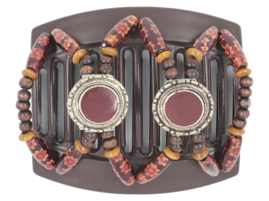 African Butterfly Thick Hair Comb - Gemstone Brown 41