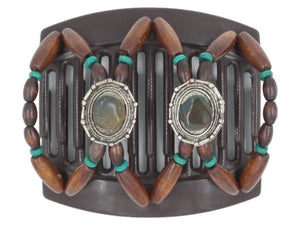 African Butterfly Thick Hair Comb - Gemstone Brown 53