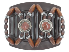 African Butterfly Thick Hair Comb - Gemstone Brown 54