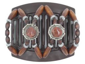 African Butterfly Thick Hair Comb - Gemstone Brown 54