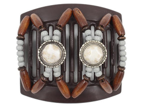African Butterfly Thick Hair Comb - Gemstone Brown 64
