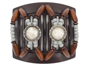 African Butterfly Thick Hair Comb - Gemstone Brown 64