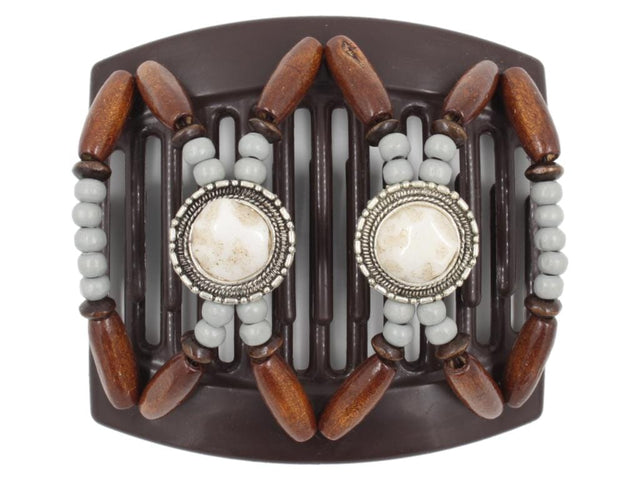 African Butterfly Thick Hair Comb - Gemstone Brown 64