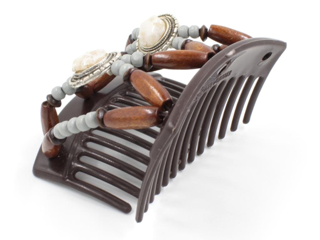 African Butterfly Thick Hair Comb - Gemstone Brown 64