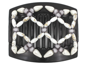 African Butterfly Thick Hair Comb - Ndalena Black 126