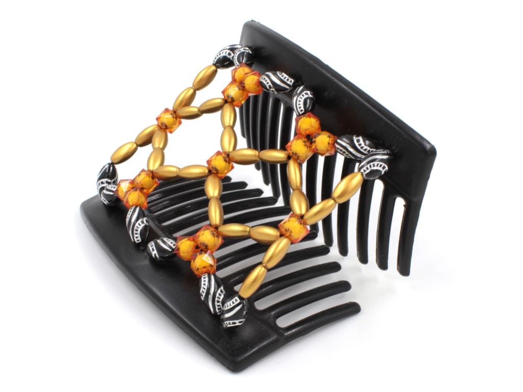 African Butterfly Thick Hair Comb - Ndalena Black 130