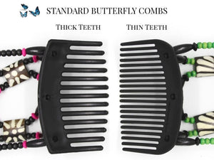 African Butterfly Thick Hair Comb - Ndalena Clear 97