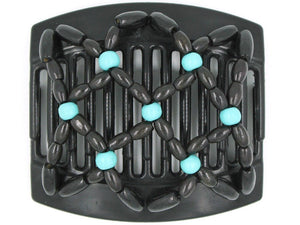 African Butterfly Thick Hair Comb - Ndebele Black 25