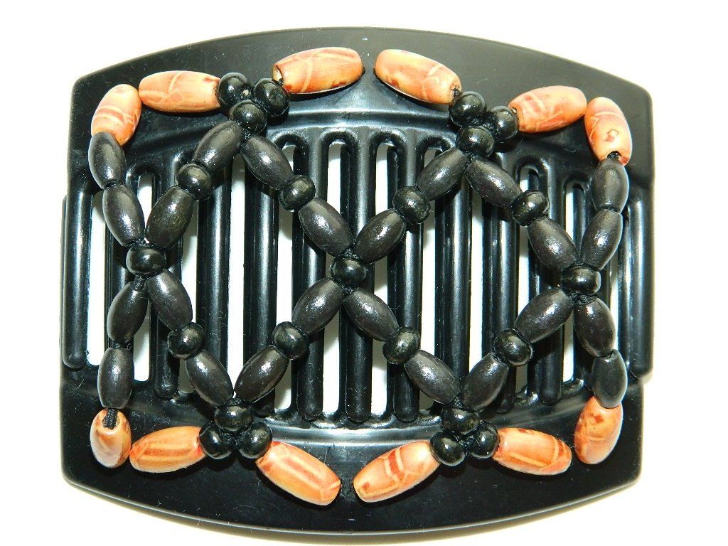 African Butterfly Thick Hair Comb - Ndebele Black 28