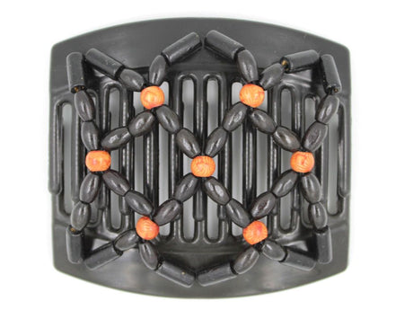 African Butterfly Thick Hair Comb - Ndebele Black 47