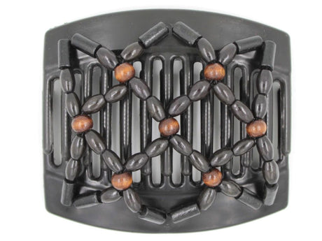 African Butterfly Thick Hair Comb - Ndebele Black 51