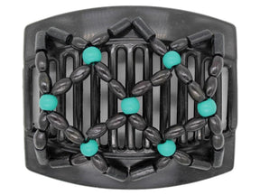 African Butterfly Thick Hair Comb - Ndebele Black 57