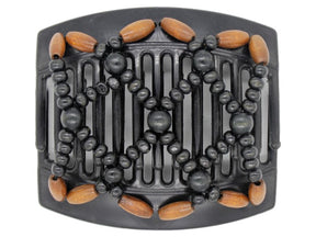 African Butterfly Thick Hair Comb - Ndebele Black 58