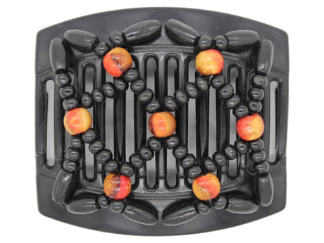 African Butterfly Thick Hair Comb - Ndebele Black 59