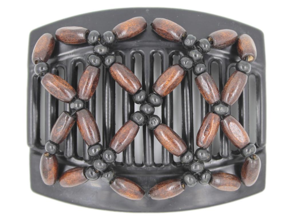 African Butterfly Thick Hair Comb - Ndebele Black 72