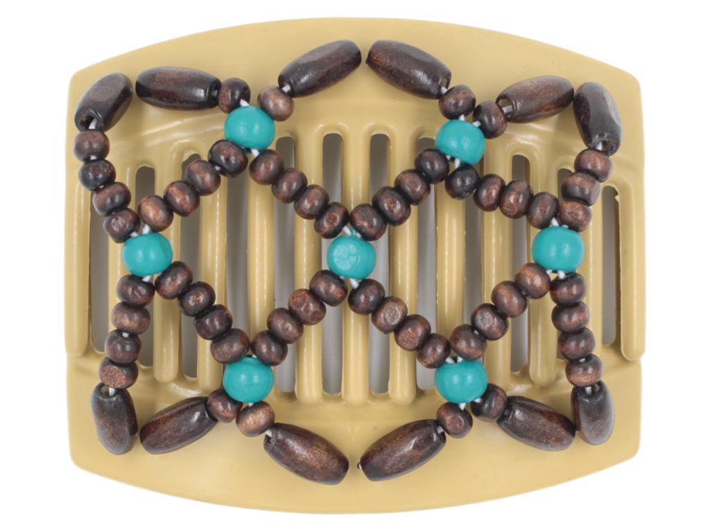 African Butterfly Thick Hair Comb - Ndebele Blonde 59