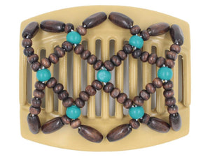 African Butterfly Thick Hair Comb - Ndebele Blonde 59