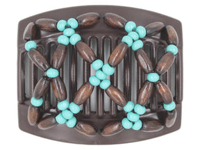 African Butterfly Thick Hair Comb - Ndebele Brown 108