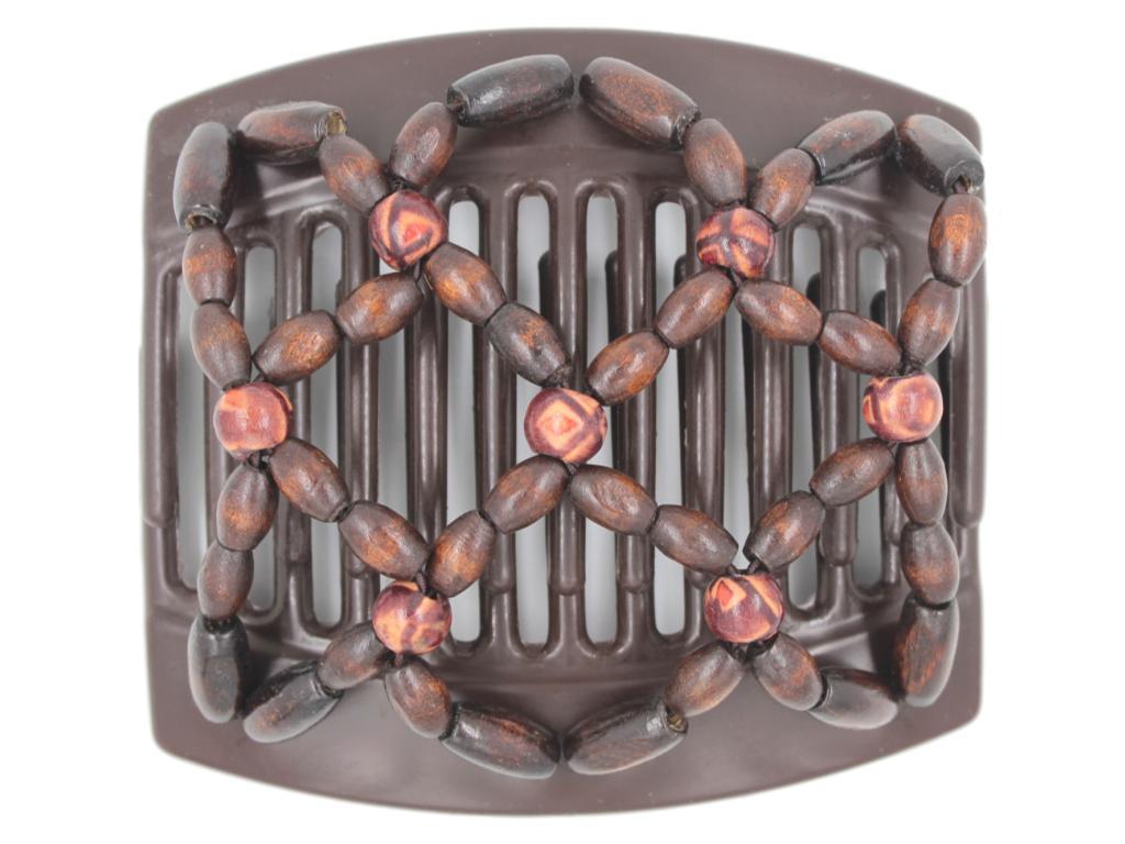 African Butterfly Thick Hair Comb - Ndebele Brown 110