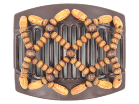 African Butterfly Thick Hair Comb - Ndebele Brown 112