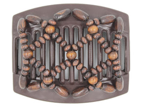 African Butterfly Thick Hair Comb - Ndebele Brown 120