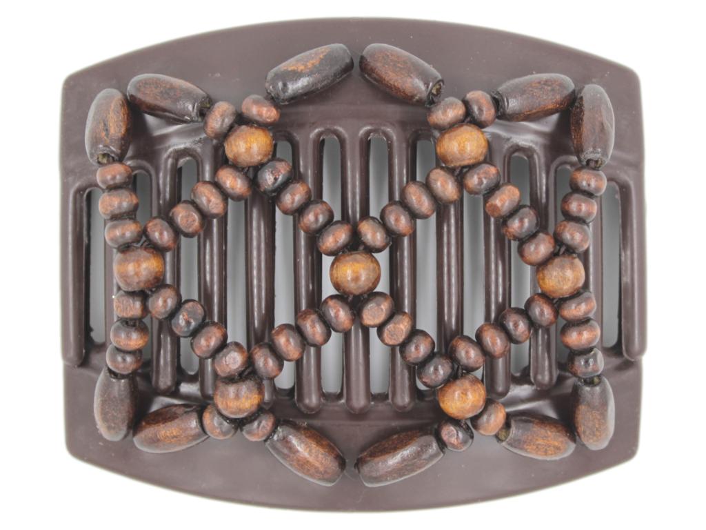 African Butterfly Thick Hair Comb - Ndebele Brown 120