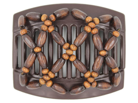 African Butterfly Thick Hair Comb - Ndebele Brown 133