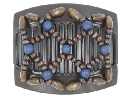 African Butterfly Thick Hair Comb - Ndebele Brown 149