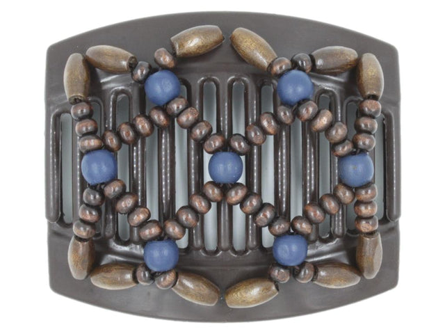 African Butterfly Thick Hair Comb - Ndebele Brown 149