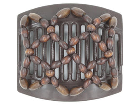 African Butterfly Thick Hair Comb - Ndebele Brown 150