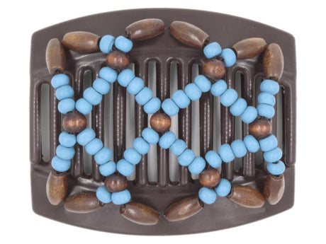 African Butterfly Thick Hair Comb - Ndebele Brown 153