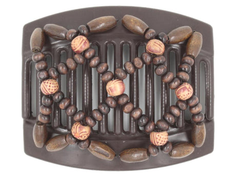 African Butterfly Thick Hair Comb - Ndebele Brown 154