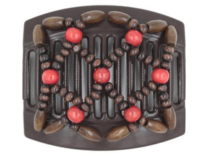 African Butterfly Thick Hair Comb - Ndebele Brown 155