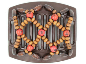 African Butterfly Thick Hair Comb - Ndebele Brown 89