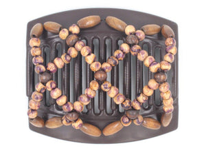 African Butterfly Thick Hair Comb - Ndebele Brown 94