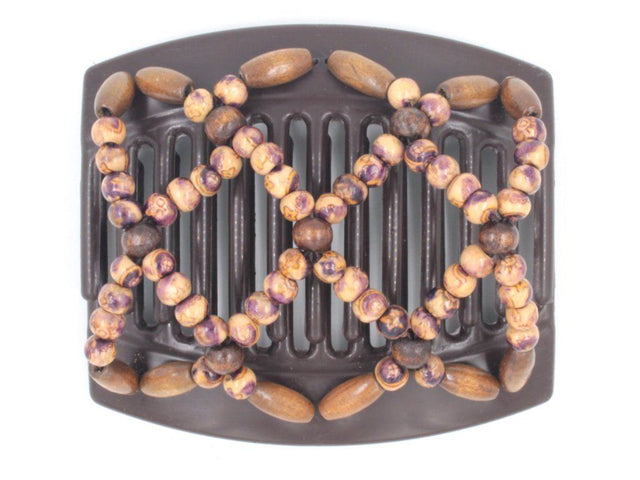 African Butterfly Thick Hair Comb - Ndebele Brown 94