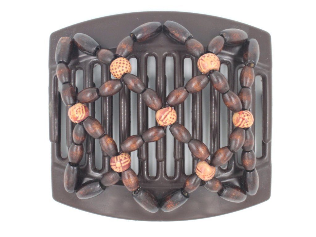 African Butterfly Thick Hair Comb - Ndebele Brown 95
