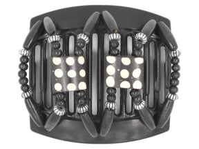 African Butterfly Thick Hair Comb - Stones & Bones Black 104
