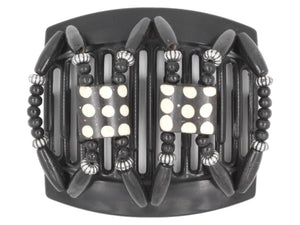 African Butterfly Thick Hair Comb - Stones & Bones Black 104