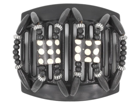 African Butterfly Thick Hair Comb - Stones & Bones Black 104