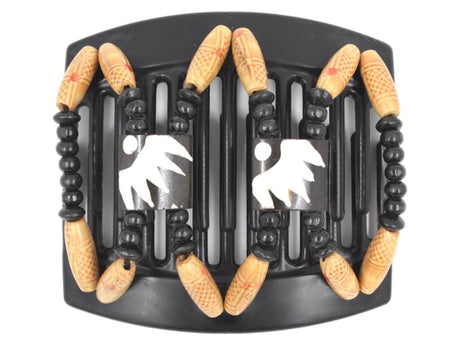 African Butterfly Thick Hair Comb - Stones & Bones Black 109