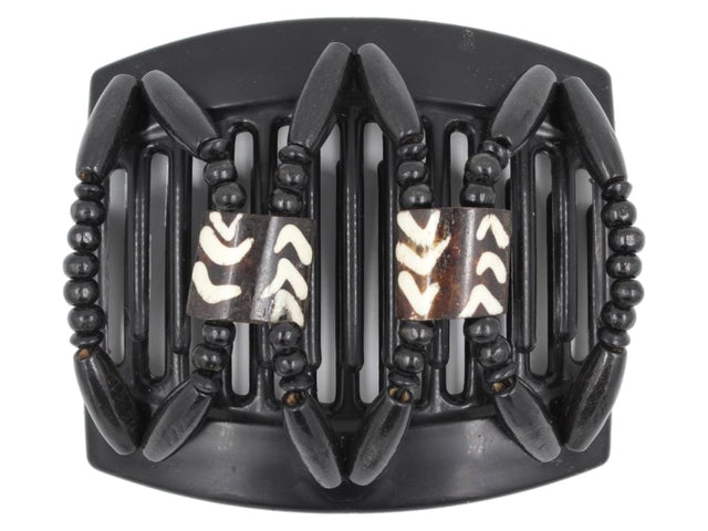 African Butterfly Thick Hair Comb - Stones & Bones Black 112